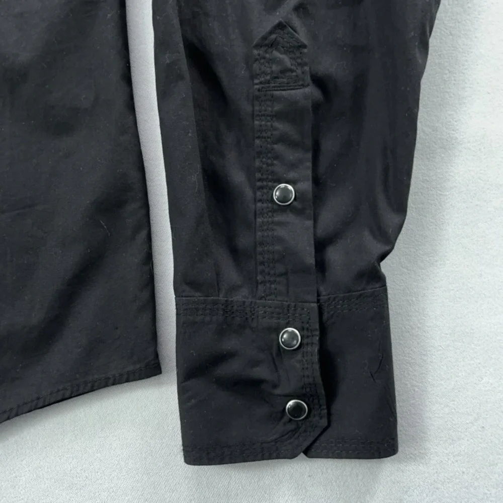 True Religion Pearl Snap Shirt Men 3XL Black‎ Western Long Sleeve